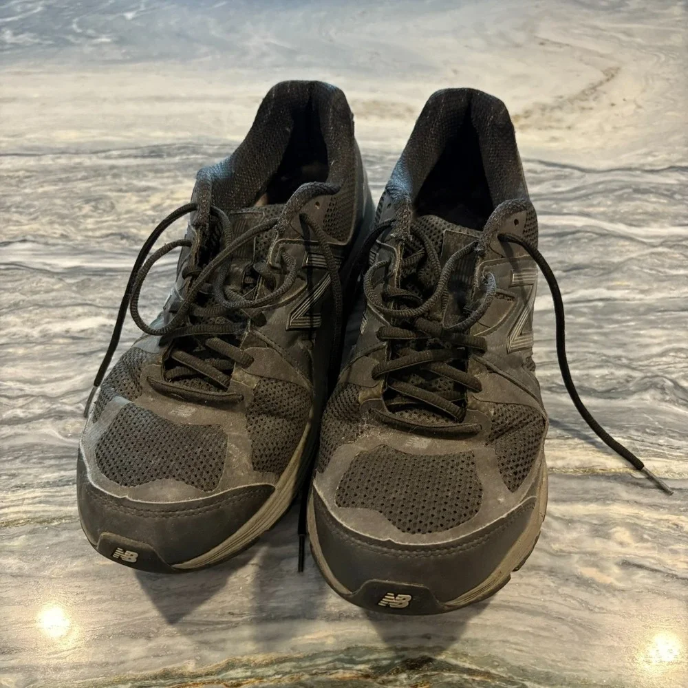 New Balance Mens Black Gray Low Lace-Up Comfort‎ Athletic Sneakers Size 10.5